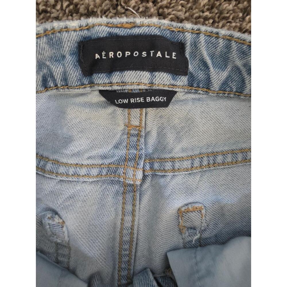 Aéropostale Low Rise Baggy Jeans Light Wash Y2K Skater 000 Short - Picture 4 of 6